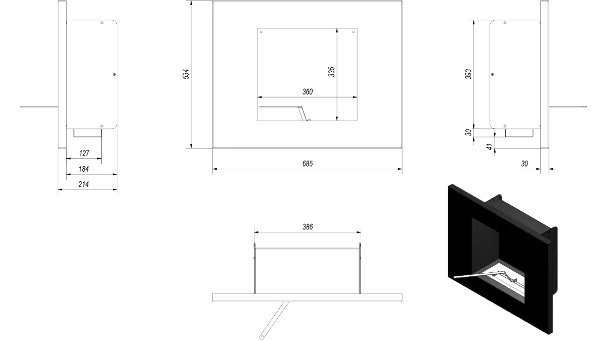 Plano de la Chimenea de Bioetanol Plano QUAT